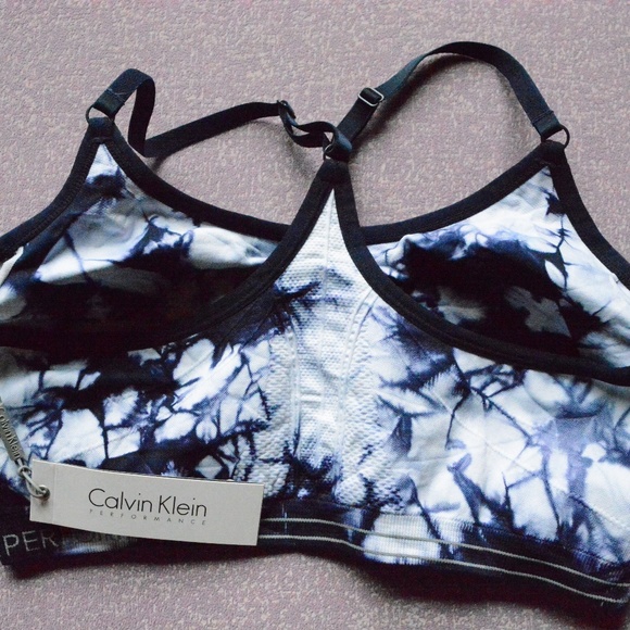 Calvin Klein Low-Impact Tie-Dyed Sports Bra - Picture 2 of 2